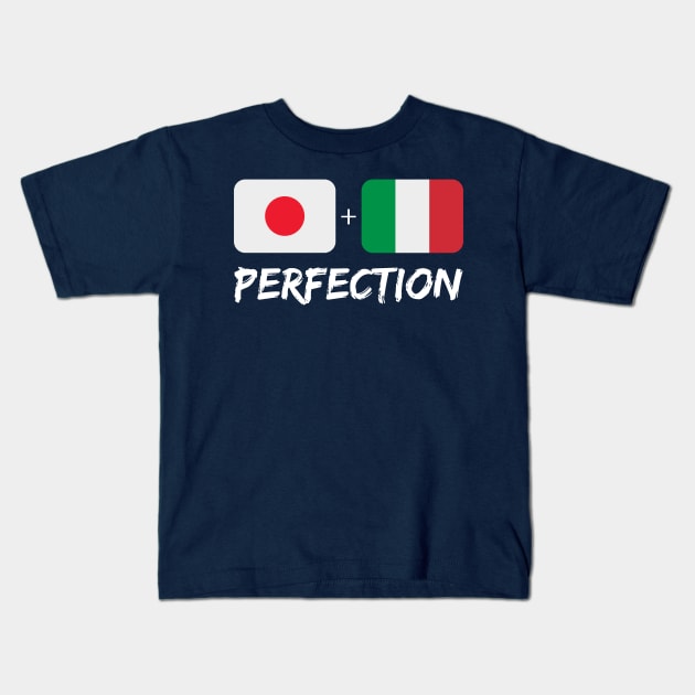 Japanese Plus Italian Perfection Mix Heritage Flag Gift Kids T-Shirt by Just Rep It!!